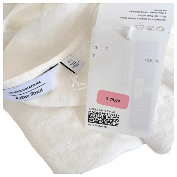 & Other Stories Linen Wrap Midi Dress - Picture 4 of 6